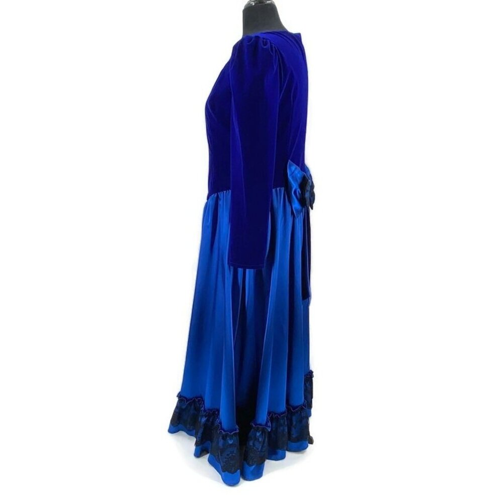 Von Lancelot Medieval Dress Satin Crushed Velvet Renaissance Cosplay Costume 18 - Picture 4 of 13